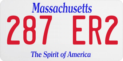 MA license plate 287ER2
