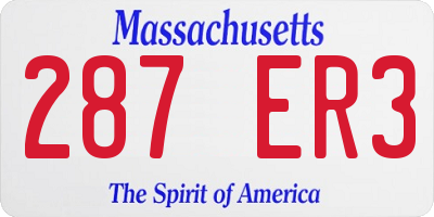 MA license plate 287ER3