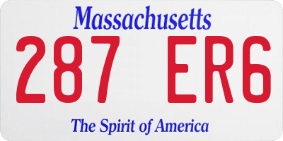 MA license plate 287ER6