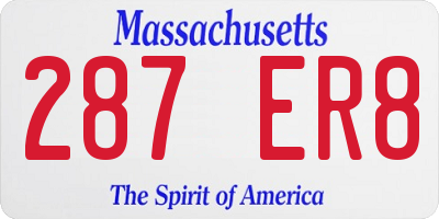 MA license plate 287ER8