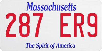 MA license plate 287ER9