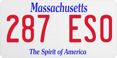 MA license plate 287ES0
