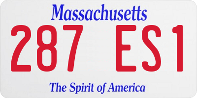 MA license plate 287ES1