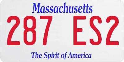 MA license plate 287ES2