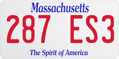 MA license plate 287ES3