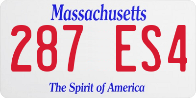MA license plate 287ES4