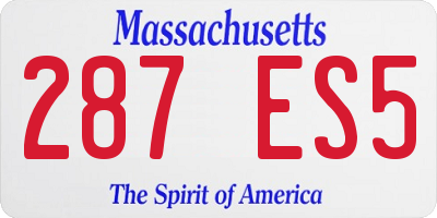 MA license plate 287ES5