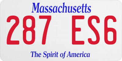 MA license plate 287ES6