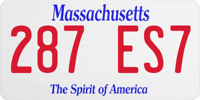MA license plate 287ES7