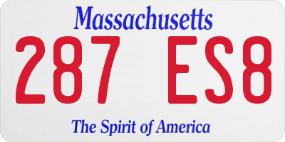 MA license plate 287ES8