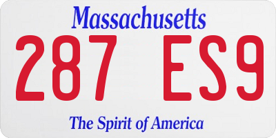MA license plate 287ES9