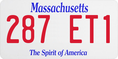 MA license plate 287ET1