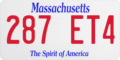 MA license plate 287ET4