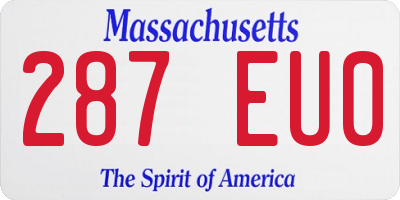 MA license plate 287EU0