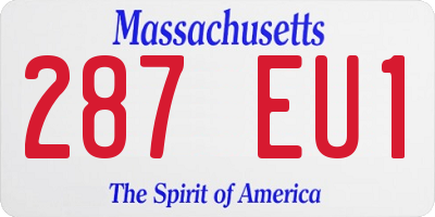 MA license plate 287EU1