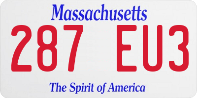 MA license plate 287EU3