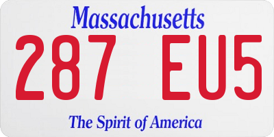 MA license plate 287EU5