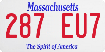 MA license plate 287EU7