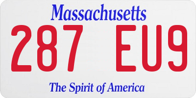 MA license plate 287EU9