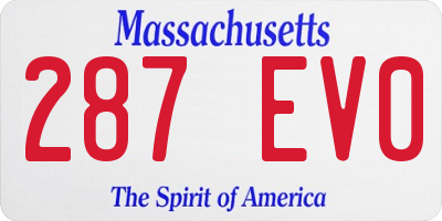 MA license plate 287EV0