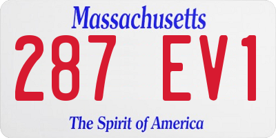 MA license plate 287EV1