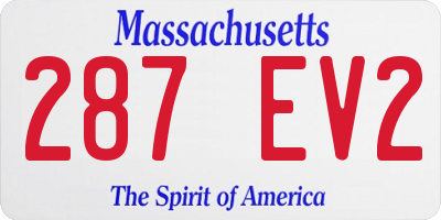 MA license plate 287EV2