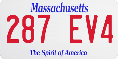 MA license plate 287EV4