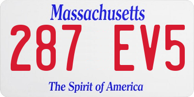 MA license plate 287EV5