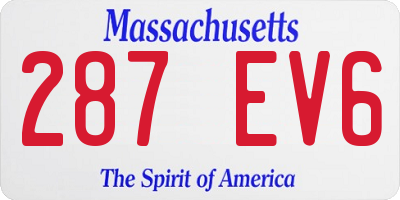MA license plate 287EV6