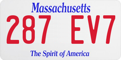 MA license plate 287EV7