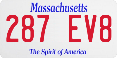MA license plate 287EV8