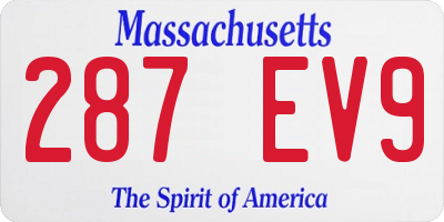 MA license plate 287EV9
