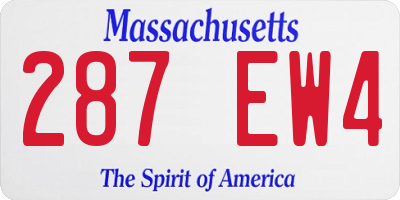 MA license plate 287EW4