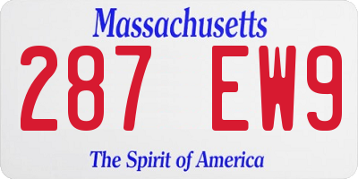 MA license plate 287EW9
