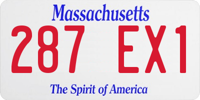 MA license plate 287EX1