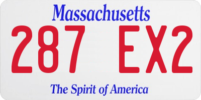 MA license plate 287EX2