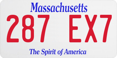 MA license plate 287EX7