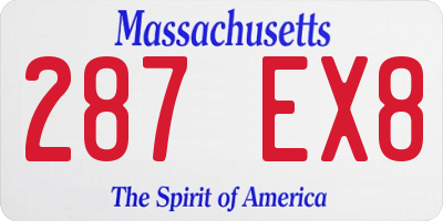 MA license plate 287EX8
