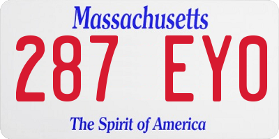 MA license plate 287EY0