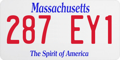MA license plate 287EY1