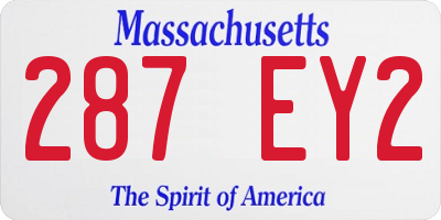 MA license plate 287EY2