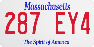 MA license plate 287EY4