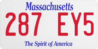 MA license plate 287EY5