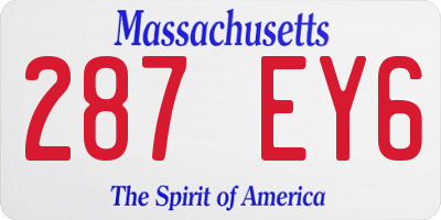 MA license plate 287EY6