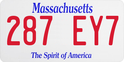 MA license plate 287EY7