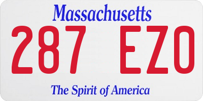MA license plate 287EZ0