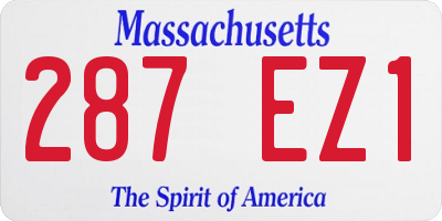 MA license plate 287EZ1