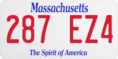 MA license plate 287EZ4