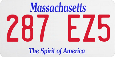 MA license plate 287EZ5