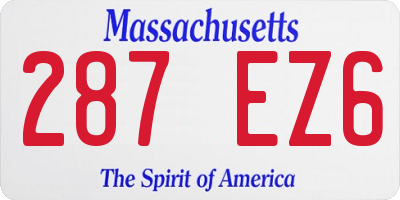MA license plate 287EZ6